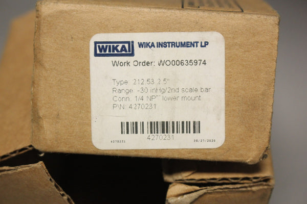 NEW WIKA INSTRUMENT PRESSURE GAUGE   4270231