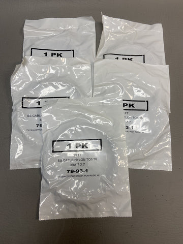 NEW Stainless Steel Wire Rope Cable TO 1/16" 3/65  7x7, 125 FT, 25FT PER BAG