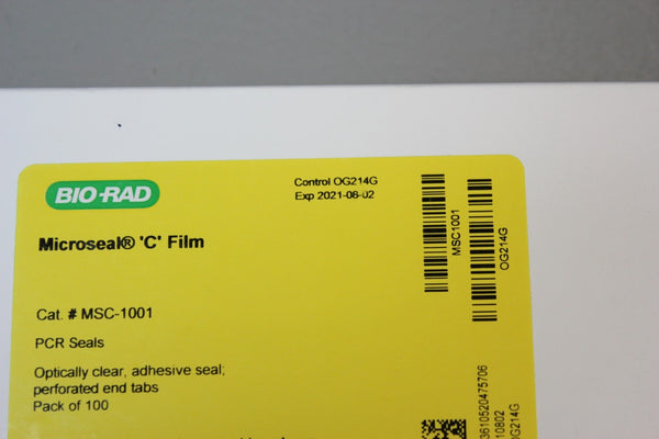 NEW BOX OF 100 BIO-RAD MICROSEAL 'C' FILM PCR SEALS MSC-1001