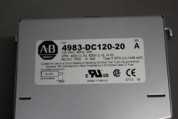 NEW ALLEN BRADLEY SURGE PROTECTOR 4983-DC120-20 SER. A