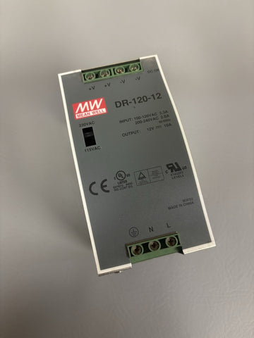 Mean Well DR-120-12 12V 10A Industrial AC/DC Power Supply