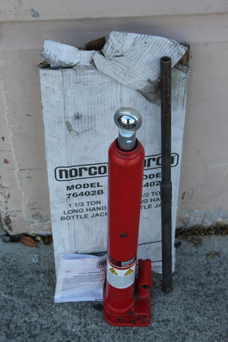 UNUSED NORCO PROFESSIONAL HYDRAULIC 1.5 TON BOTTLE JACK  76402B