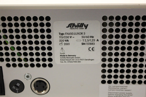 USED ABLESTIK SCHOLLY CURING FIBER OPTIC LIGHT SOURCE  FX650.LUXOR 3 151883