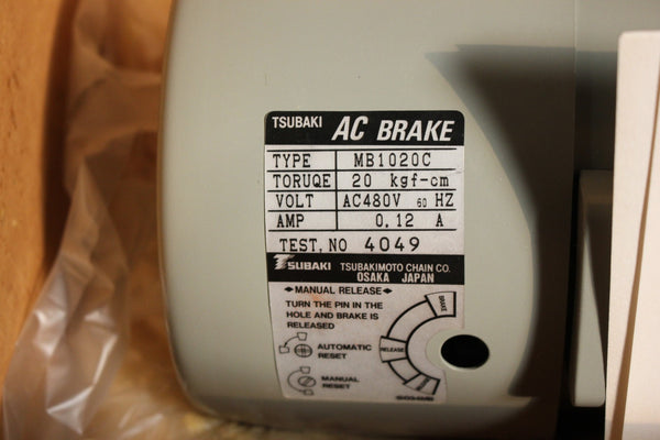 New TSUBAKI GEAR MOTOR/SPEED REDUCER W/ INDUCTION MOTOR & BRAKE  GMS020L10BM