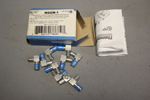 NEW THOMAS & BETTS MD6M- 1 UNINSULATED MALE DISCONNECT LOT OF 10