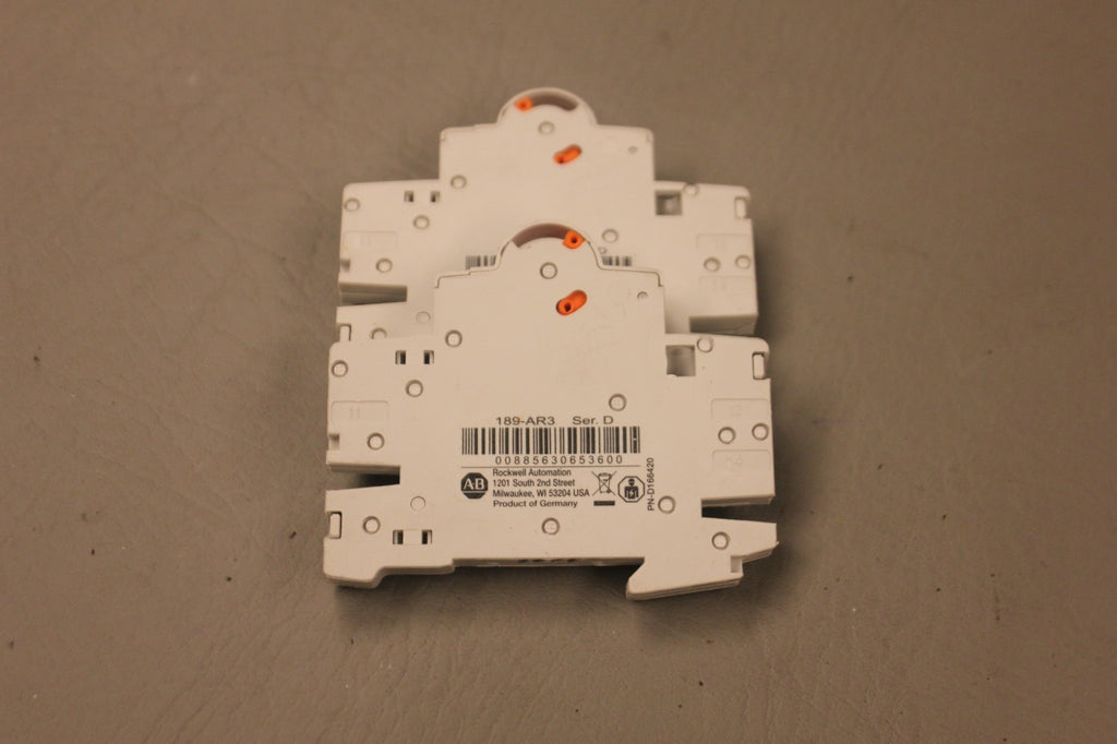 LOT OF 2 ALLEN BRADLEY 189-AR3 SER D AUXILIARY CONTACTS