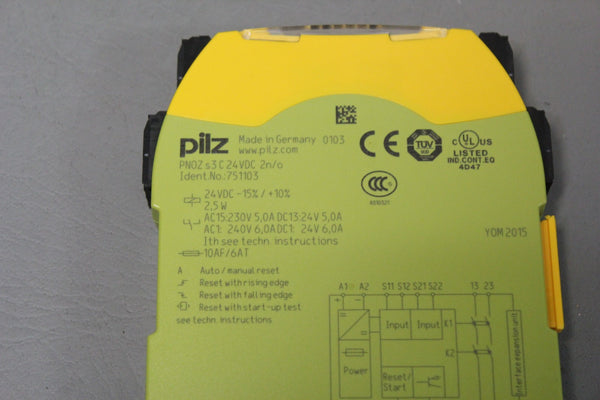 PILZ PNOZ s3 SAFETY RELAY  PNOZ s3 24VDC 2n/o  751103