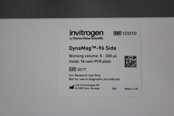 NEW INVITROGEN DYNAMAG 96 SIDE MAGNET 5-200UL HOLDS 96 WELL PCR PLATE 12331D