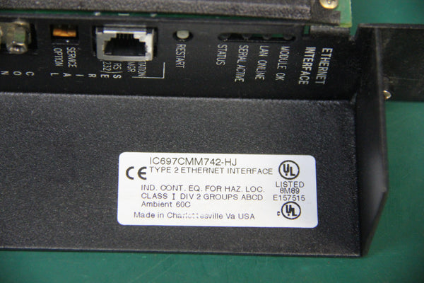 GE FANUC ETHERNET INTERFACE MODULE IC697CMM742-HJ