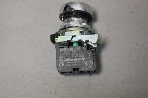 ALLEN BRADLEY BLACK PUSHBUTTON WITH 800F-X10