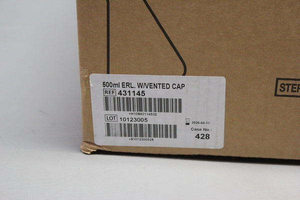 NEW BOX 25 NEW CORNING 500mL ERLENMEYER FLASKS 431145