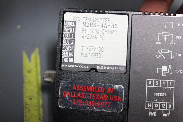 M SYSTEM RTD TRANSMITTER M2RS-4A-R2  (S23-T-9B)