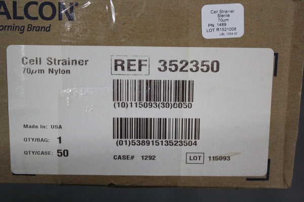 NEW BOX OF 50 FALCON/CORNING 70um NYLON CELL STRAINER 352350