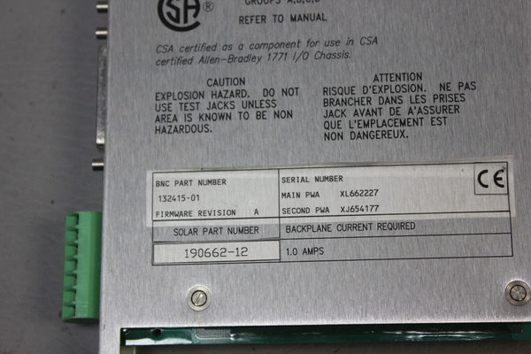 BENTLY NEVADA/ALLEN BRADLEY SYSTEM MONITOR 190662-12 132415-01