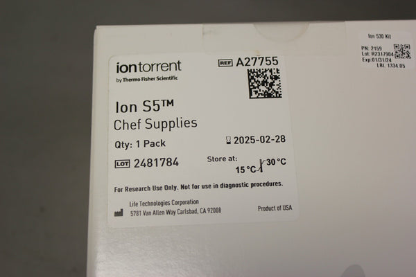 NEW THERMO IONTORRENT ION S5 CHEF SUPPLIES A27755 EXP 2025-02-28