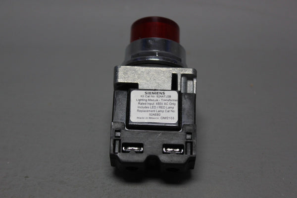 SIEMENS RED OIL TIGHT LED PILOT INDICATOR LIGHT 52PL4J2X  W/TRANSFORMER 52AATJ2B