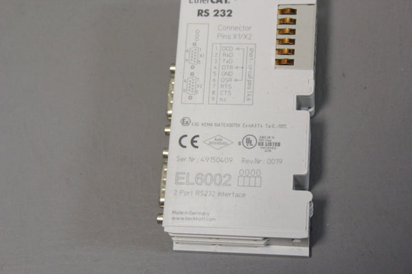 BECKHOFF ETHERCAT RS232 NETWORK MODULE  EL6002