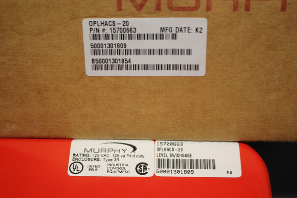 NEW MURPHY LEVEL SWITCHGAGE 15700663 OPLHACS-20