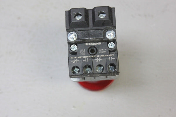 UNUSED SIEMENS ILLUMINATED PUSH BUTTON SWITCH RED MUSHROOM HEAD 30MM 52PP2ERA