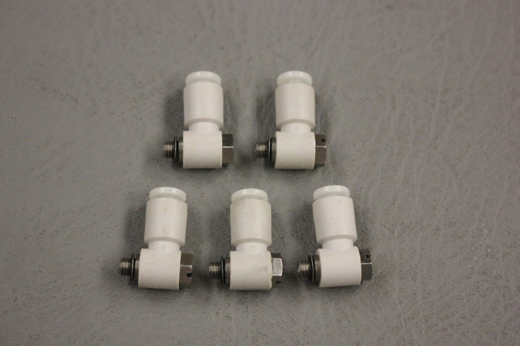 LOT OF 5 NEW SMC KGV04-M5 ONE TOUCH ELBOW FITTINGS