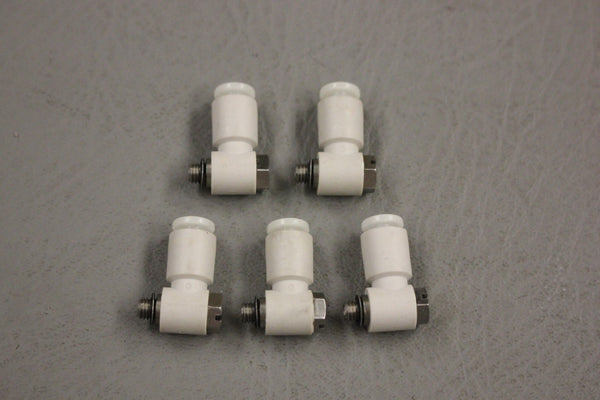 LOT OF 5 NEW SMC KGV04-M5 ONE TOUCH ELBOW FITTINGS