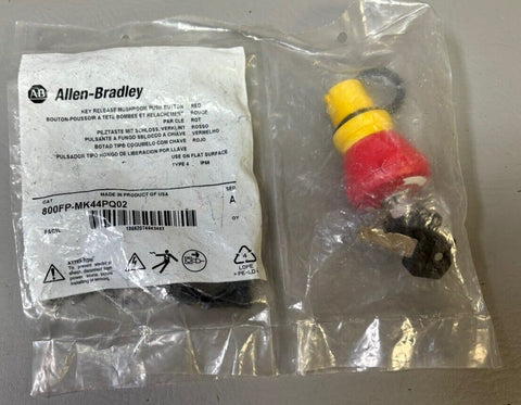 NEW Allen Bradley 800FP-MK44PQ02 Key Release Mushroom Pushbutton