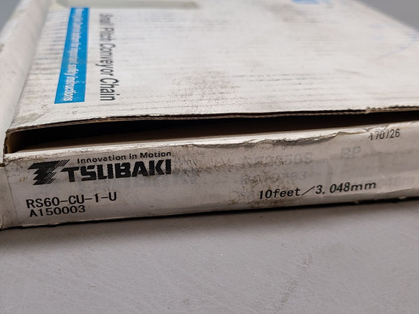 NEW TSUBAKI SMALL PITCH CONVEYOR CHAIN RS60-CU-1-U 10FT