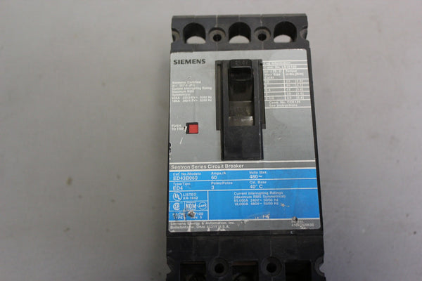 Siemens Sentron Series Circuit Breaker ED43B060