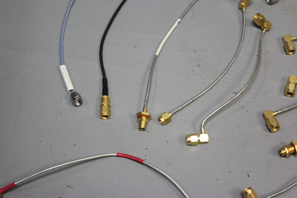 LOT OF 34 MISC. RF MICROWAVE CABLES