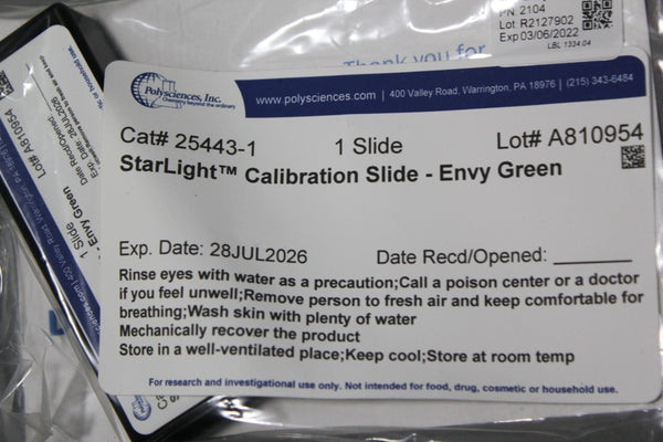 NEW POLYSCIENCES STARLIGHT ENVY GREEN CALIBRATION SLIDE 25443-1
