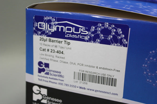 NEW OLYMPUS 20 UL BARRIER TIP LOW BINDING 23-404 960 TIPS SEALED