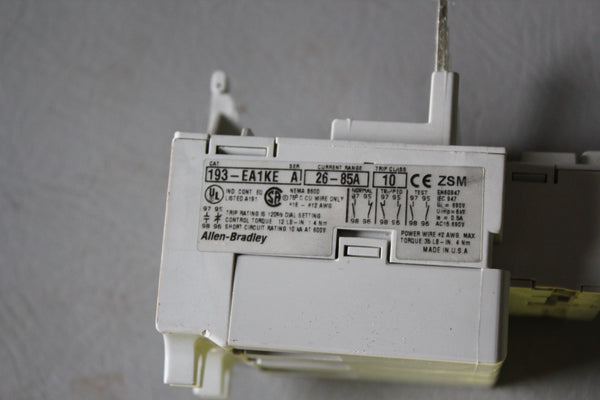 ALLEN BRADLEY OVERLOAD RELAY 193-EA1KE A