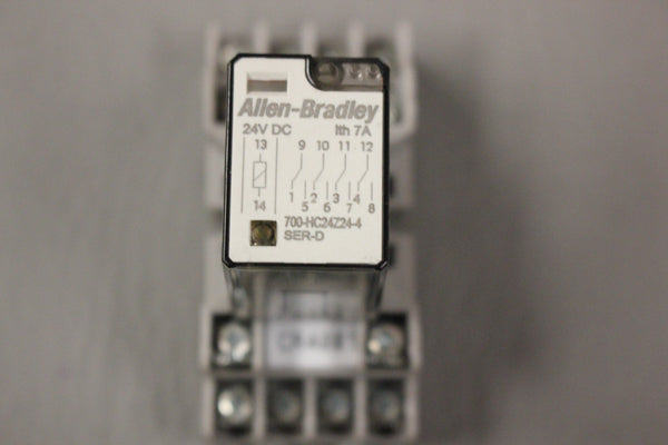 ALLEN BRADLEY RELAY AND BASE 700-HC24Z24-4 SER-D
