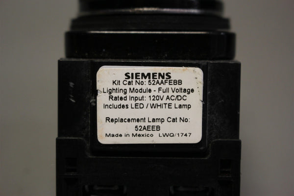 SIEMENS ILLUMINATED 2-POSITION GREEN KNOB SELECTOR SWITCH 52SX7AE3K0B 52AAFEBB