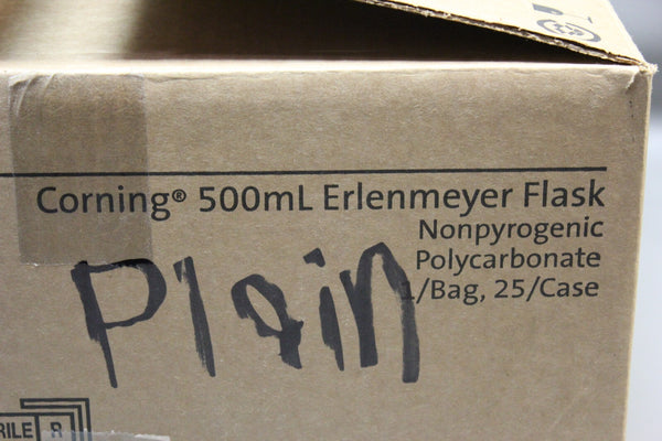 NEW BOX 25 NEW CORNING 500mL ERLENMEYER FLASKS 431145