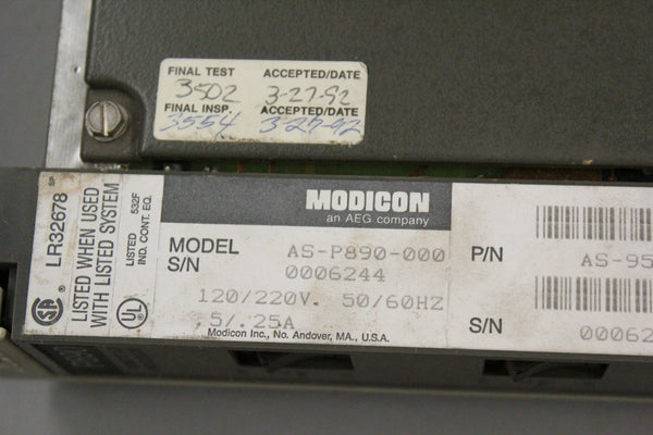 AEG MODICON PROCESSOR AS-P890-000