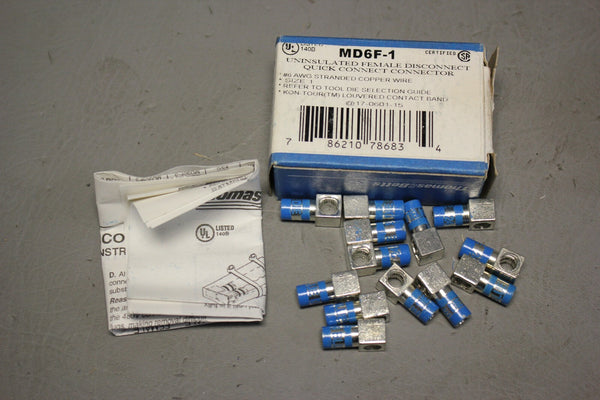 NEW THOMAS & BETTS MD6F-1 UNINSULATED FEMALE DISCONNECT PIGTAIL  LOT OF 13