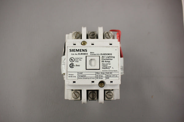 SIEMENS LIGHTING CONTACTOR CLM0D03
