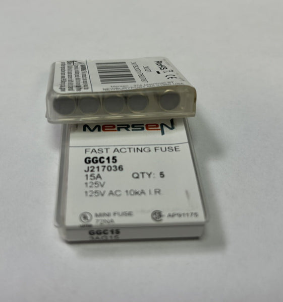 Lot of 10 Mersen GGC15 Fast Acting Miniature Fuse Glass Body 10 Amp 250 Volt AC