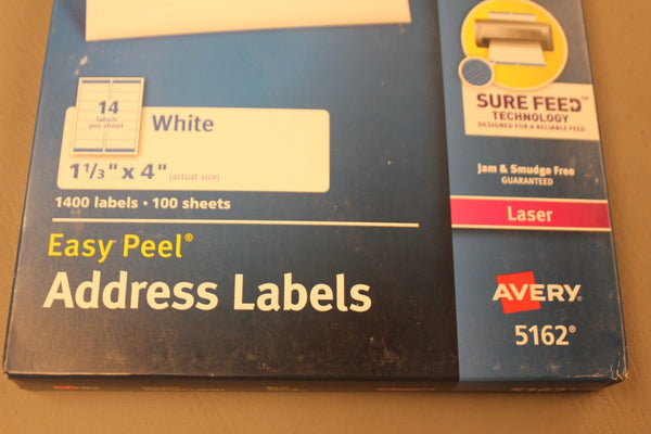 NEW AVERY 5162 EASY PEEL ADDRESS LABELS 100X SHEETS