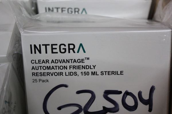 NEW CASE OF 225 INTEGRA 150ml STERILE AUTOMATION FRIENDLY RESERVOIR LIDS  6302