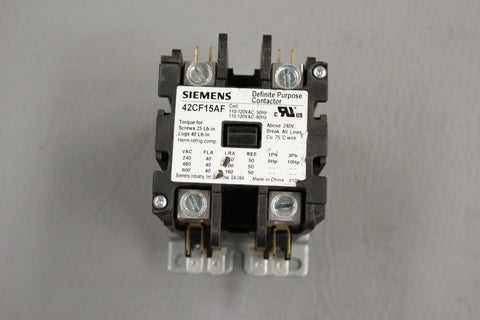 SIEMENS DEFINITE PURPOSE CONTACTOR 42CF15AF