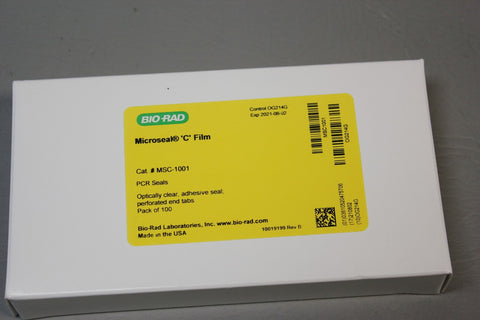 NEW BOX OF 100 BIO-RAD MICROSEAL 'C' FILM PCR SEALS MSC-1001