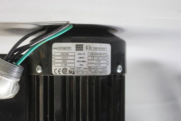 REXROTH RIGHT ANGLE GEAR REDUCER WITH BODINE MOTOR P/N: 3 842 516 621  42Y6BFPP