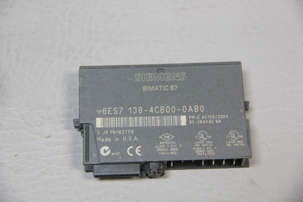 SIEMENS S7 ELECTRONIC POWER MODULES 6ES7 138-4CB00-0AB0
