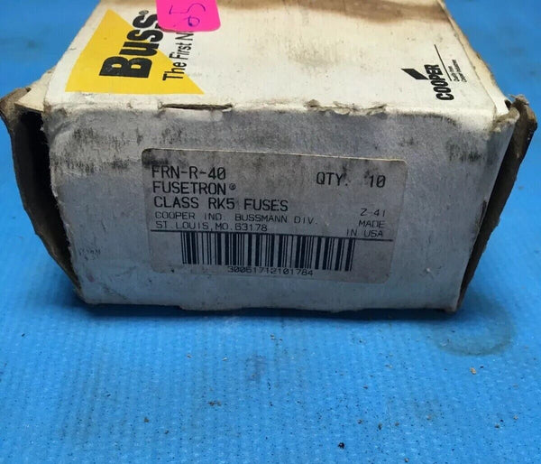 Lot of 6 Buss Fuse FRN-R-40 Fusetron Class RK5 Fuses