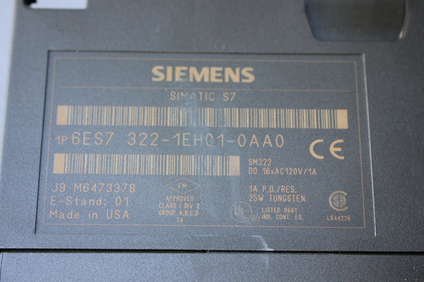 SIEMENS 6ES7 322-1EH01-0AA0 INPUT MODULE TERMINAL BLOCK