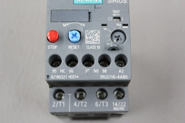 SIEMENS SIRIUS OVERLOAD RELAY 3RU2116-4ABO