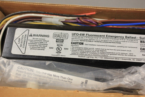 HUBBELL UFO-6W SDC Lighting Fluorescent Emergency Light Ballast