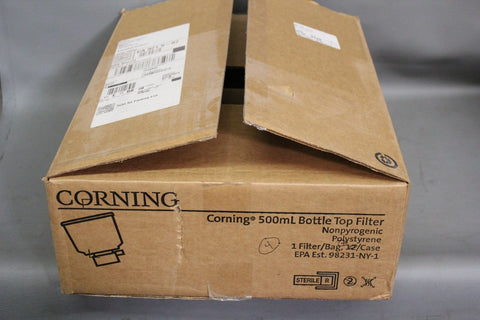 NEW CASE OF 4 CORNING 500ml POLYSTYRENE BOTTLE TOP FILTER 430049
